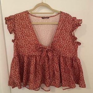 Red and white shein top!